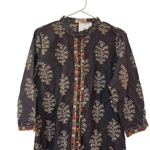 Fabindia Women's Black Cotton Kurta NEW - Picture 2 of 16